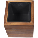 Sunnydaze 3-Piece Square Wooden Planter Boxes with Plastic Liners