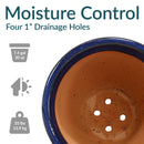 Sunnydaze Round Glazed Ceramic Planter with Drainage