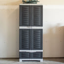 Sunnydaze 3-Shelf Plastic Lockable Storage Cabinet - 57.5"