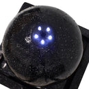Sunnydaze Black Ball Solar Powered Fountain with Battery Backup and LED Lights - 30-Inch
