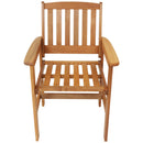 Sunnydaze Meranti Wood 3-Piece Outdoor Patio Conversation Set