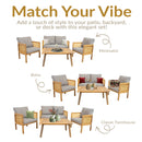 Sunnydaze 4-Piece Wood Patio Conversation Set – Wood Lounge Furniture