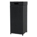 Sunnydaze Wicker Outdoor Trash Cans with Lids - Set of 2 - 26 Gal. and 15 Gal.