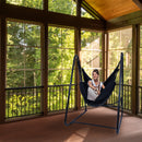 Sunnydaze Patio Hammock Chair with Stand for Outside - Steel A-Frame - Black
