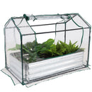 Sunnydaze Steel Raised Garden Bed and Mini Greenhouse Kit - Clear