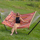 Sunnydaze Rope Hammock with 12' Steel Stand, Pad, and Pillow