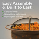 Sunnydaze 42" Large Cosmic Fire Pit with Moon and Stars Design