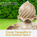 Sunnydaze 2-Tier Solar Outdoor Water Fountain with Battery Backup