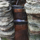 Sunnydaze Flat Rock Summit Large Outdoor Waterfall Fountain with LED Lights - 61" H