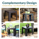 Sunnydaze Plastic Square Patio Side Table