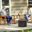 Sunnydaze Meranti Wood 3-Piece Outdoor Patio Conversation Set