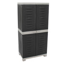Sunnydaze Plastic Lockable Storage Cabinet with 3 Adjustable Shelves