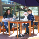 Sunnydaze Meranti Wood Outdoor Dining Table with Teak Oil Finish - 42"