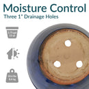 Sunnydaze Round Glazed Ceramic Planter with Drainage