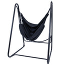 Sunnydaze Patio Hammock Chair with Stand for Outside - Steel A-Frame - Black