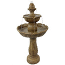 Sunnydaze Blooming Flower 2-Tier Outdoor Water Fountain - 38" H