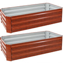 Sunnydaze Galvanized Steel Raised Garden Bed - Rectangle - 48-Inch