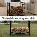 Sunnydaze Outdoor Log Storage Rack with Kindling Holder
