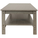 Sunnydaze Classic Coffee Table with Lower Shelf - Thunder Gray - 16" H