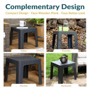 Sunnydaze Plastic Square Patio Side Table