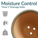 Sunnydaze Round Glazed Ceramic Planter with Drainage