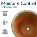 Sunnydaze Glazed Ceramic Planter with Drainage Holes - Set of 2