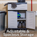 Sunnydaze Plastic Garage Storage Cabinet with Adjustable Shelf - 34.5"