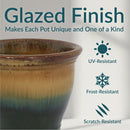 Sunnydaze Glazed Ceramic Planter with Drainage Holes - Set of 2