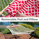 Sunnydaze Rope Hammock with 12' Steel Stand, Pad, and Pillow