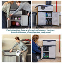 Sunnydaze Plastic Garage Storage Cabinet with Adjustable Shelf - 34.5"
