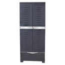 Sunnydaze 3-Shelf Plastic Lockable Storage Cabinet - 57.5"