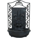 Sunnydaze French Lily Outdoor Wall Water Fountain, with Electric Submersible Pump, 33 Inch Tall