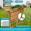 Sunnydaze Acacia Wood Raised Garden Bed with Shelf - 30.5" H