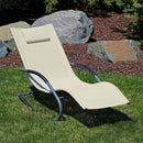 Sunnydaze Rocking Wave Lounger with Pillow - Beige