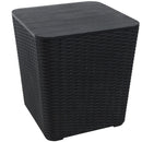 Sunnydaze Outdoor Side Table with Storage - Rattan Design - 11.5 Gal.
