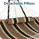 Sunnydaze 2-Person Quilted Fabric Double Hammock with Pillow