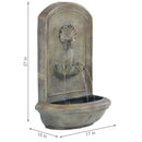 Sunnydaze Seaside Outdoor Solar Wall Fountain - 27" H