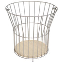Sunnydaze Wire Pedestal Modern End Table with MDF Pull-Open Tabletop - Cream