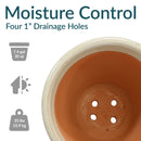 Sunnydaze Round Glazed Ceramic Planter with Drainage