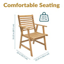 Sunnydaze Hatteras Acacia Wood Outdoor Dining Chairs with Arms - Set of 2