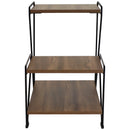 Sunnydaze Side Table with Faux Woodgrain Shelves - 21” H