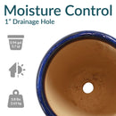Sunnydaze Glazed Ceramic Planter with Drainage Holes - Set of 2