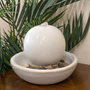 Sunnydaze Indoor Ceramic Tabletop Water Fountain with Orb - 7"