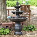 Sunnydaze 46-Inch Classic Tulip 3-Tier Electric Water Fountain for Patio, Yard or Deck