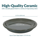 Sunnydaze Set of 2 Glazed Ceramic Planter Saucers
