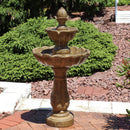 Sunnydaze Blooming Flower 2-Tier Outdoor Water Fountain - 38" H