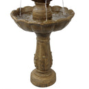 Sunnydaze Blooming Flower 2-Tier Outdoor Water Fountain - 38" H