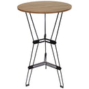 Sunnydaze Indoor Round Bar Table with Faux Woodgrain Tabletop - Brown