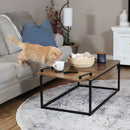 Sunnydaze Industrial Coffee Table with Serving Tray - 39" W