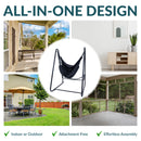 Sunnydaze Patio Hammock Chair with Stand for Outside - Steel A-Frame - Black